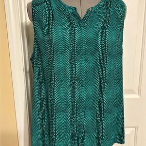 Apt. 9 Teal Patterned Blouse